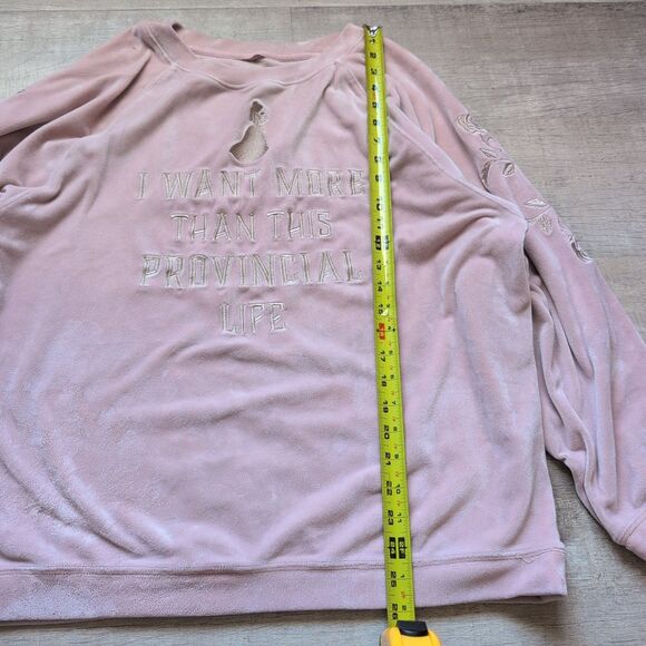 Disney Beauty and the Beast Belle Velour Pullover for Women L Pink Peach - Picture 3 of 7